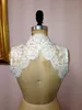 Veste de mariée en dentelle courte ivoire, col haut, sans manches, sur mesure, accessoires de mariée pour robe de mariée4004672