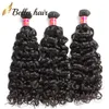 Пучки человеческих волос для наращивания, вьющиеся волны, малазийские 100 необработанных волос, плетение с двойным утком, натуральный черный, 34 шт., BellaHair 8817785