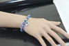 Chaîne Hamsa en perles œil bleu rétro, noyau en argent poinçonné, verre de Murano fait à la main pour bracelet à breloques européen
