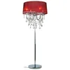 Modern Crystal Living Room Floor Lamp European Fabric Lampshade Glass Fabric hanging Bedroom Bedsides Stand Lighting Fixtures297n