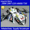 SUZUKI için ABS Fairing kiti GSX-R 600/750 06 07 K6 GSX R600 R750 2006 2007 yeşil siyah marangozluk seti FD50 +7 hediyeler