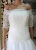 Fantastiska Bateau Lace Bridal Bolero med halva långa ärmar Klassisk spets Bridal Jacket Wrap Bridal Tillbehör Skräddarsy