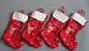 New Christmas Decorations snowflake deer Christmas stocking gift bag candy apple bags wrap long stockings socks red Festive Party Supplies