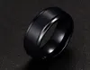 8mm Tungsten Steel Men's Black Rings Simple Engagement Ring Tungsten Carbide Wedding Band