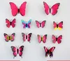 La simulación 3D decoración de mariposas pegatinas de pared de PVC imán de nevera 12 trajes para exteriores/jardín/balcón