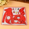 Gros-25x20.5cm bricolage en bois renne rouge de Noël avec arbre bonhomme de neige cloche ornements cadeaux et décorations de Noël