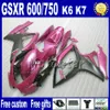 ABS Full Fairing Kit voor GSX-R 600 750 2006 2007 SUZUKI GSXR600 GSXR750 06 07 K6 Bruin Mat Zwart Custom Backings Set FS73