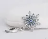 Clear CZ et cristal bleu Snowflake Dangle Charms Hiver 2015 100% 925 bracelets en argent sterling bijoux fins pour femmes