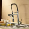 Wholesale And Retail Luxury Chrome Brass Kitchen Faucet LED Spout Swivel Sprayer Vessel Sink Mixer Tap Single Handle