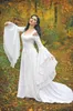 Фэнтезийная фея Средневековые кружевные свадебные платья больших размеров с открытыми плечами и длинными рукавами с трапециевидным шлейфом из шифона и кружева Bridal3725650