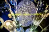 Nowoczesna Globe Piłka Kształt Kryształ Koralik Uchwyt Świecznik Kwiat Stoisko Ślubne Centralka Dla Wedding Event Plan Dekoracja