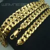 18k yellow gold GF mens womens solid chain Necklace w curb ring link N222267Y