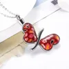 IJD8492 316L Acier Inoxydable Papillon Urne Pendentif Collier Pour Cendres En Verre Fleur Souvenir Urnes Animaux / Cendres Humaines Cercueil Funéraire Bijoux