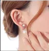 Pendientes de plata de perlas Temperamento femenino Sección larga de los nuevos pendientes de clip de oído Pendientes no perforados 10pcs