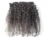 Nieuwe Arrive Braziliaanse menselijke krullende haar inslagclip in menselijke haarextensions onbewerkte natuurlijke zwart / bruin kleur 9pcs / set Afro Kinky Curl