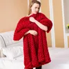 Queen side High quality polyester fiber Warm Chunky Knited Blanket thin Woven Yarn Merino Wool Bulky HandCraft Kinit Throw Blanket 16 color