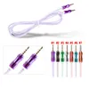 Candy Aux cable transparent coloré 1Meter wave Audio Auxiliary Cable Haute qualité 4poles Metal Connector pour iphone Samsung LG