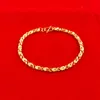charm guldpläterad klocka anklets armband kvinnliga guld fyllda mode sand smycken 3mm bred kvinna armband