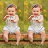 Bebek Kız Giysileri Küçük Krizantem Baskı Romper Yenidoğan Toddler Dantel Çiçek Kolsuz Tulum Sunsuit Kıyafetler Çocuklar Kızlar Için Giyim