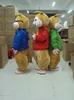 2018 Hoge kwaliteit Alvin en de Chipmunks Mascot Costume Chipmunks CoSpaly Catoon personage volwassen Halloween feestkostuumcarnaval kostuum