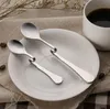 New Style Bent Spoon Creative Straight Hanging Spoon Stainless Steel Dessert Coffee Stirring Spoons Coffee & Tea Tools wen4804