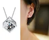 Hot Sale 925 Sterling Silver CZ Diamond Crown Stud Örhängen Kubikform Mode Smycken Vacker Bröllop / Förlovning Gift Gratis frakt