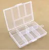 Empty 6 Compartment Plastic Clear Storage Box For Jewelry Nail Art Container Sundries Organizer Free Shipping wen4652