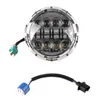 For Harley Davidson 7 Inch Motorcycle Chrome Projector Hi/Lo Beam DRL LED Headlight for Jeep Wrangler Headlight 7" Led Harley