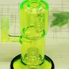 Fluorescent green glass bongs smoking water pipe With Domeless Titanium Nail for tobacco and oil rig 18.8MM Jiont free shipping