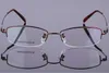 Moda elegante óculos femininos 100 puro titânio halfrim estilo oval armação óptica cinco cores óculos ultra leves 82768086945