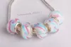 New Silver Plated MURANO GLASS BEAD LAMPWORK fit European Charm Bracelet 50 PCS / lot Free shipping L
