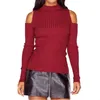 Women's Sweaters Wholesale- Autumn Turtleneck Off Shoulder Knitted Sweater Winter Women Sexy Pullover Tops Fashion Top1