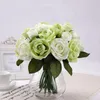 New A Bouquet of Roses Artificial Rose Silk Flowers Bridal Bouquets for Wedding Fake Flower Floral Home Furnishing Decoration 9 Heads