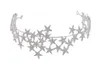 Wedding Bridal Star Crown Tiara Rhinestone pannband kristall hår tillbehör band silver huvudstycke hår smycken prinsessan drottning he5837963
