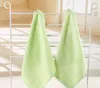Serviettes en bambou doux bio bébé flanelle visage brodé à la main serviette gant de toilette lingettes 25x25cm vert rose bleu jaune