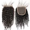 Brazilian Bundle Hair With Lace Closure Kinky Curly Weaves Mink Hair Remy Human 3PCS Cheap Hair Extensions 1p closure
