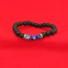 Lava Rock Stone Beads Bracelet Natural Stone Turquoise Prayer Buddha Bracelets Bangle Cuffs Women Men Fashion Jewelry