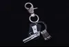 Rétro Design en cuir véritable porte-clés en alliage pistolet pendentif porte-clés de luxe hommes cadeaux mode voiture porte-clés