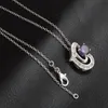 Gratis frakt Fashion High Quality 925 Silver Angel Tears Purple Diamond Jewelry 925 Silver Necklace Valentine's Day Holiday Presents Hot 1665