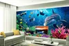 Aangepaste foto behang grote 3d sofa tv achtergrond behang muurschildering muur onderwater wereld dolfijn 3D muurschildering behang 20156759
