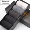 Wholesale- uarantee Men Bamboo Socks Deodorant Breathable Comfortable Anti-Bacterial Casual Business Man Socks (5pairs / lot)