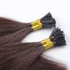I Tip Echthaar natürliche braune Farbe 12–26 Zoll malaysische gerade Keratin-Haarverlängerungen 1 g s 300 g Haar, kostenloses DHL