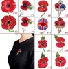 Rode Papaver Bloem Crystal Broach Vergulde Banket Badge Broche Pin Breastpin voor Vrouwen/Mannen Fijne Sieraden 30 Stijl kiezen