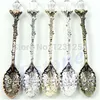 Z101 "50PCS / Lot Royal Luxury Vintage Palace Skuren Kaffe Te Mini Glass Scoop Sked