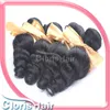 In vendita 1 pezzi peli a onde sciolte intrecciate di capelli umani vergini brasiliani bundle non elaborati estensioni di capelli ricci sciolti all'ingrosso 12-26 "