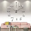 Nowoczesny DIY Duży zegar ścienny 3D Lustro Naklejka Naklejka Wystrój Home Decor Art Design Nowy