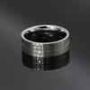 Tytanowa stalowa cyrkonia Mężczyźni Mode Classic Pierinki Silver 8 mm Rozmiar 7-13240b