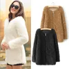 Femmes Cardigan Cachemire Vêtements 2015 Femmes Automne / Hiver Date Mode Chaud À Manches Longues En Cachemire Cardigan Veste Manteaux Plus La Taille Manteau