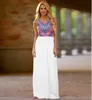 Estilo de verano al por mayor 2016 Femenino sin mangas Tank Long Vestido de moda Wave Rayed Rayado Impresionante Máxi Máxi Vestidos Bohemian Beach Vestidos