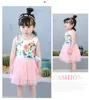 1-5 YRS Girls Floral Tutu Dresses, Summer Cotton Tulle Sukienka, Baby Kidded Party Odzież, 5BB406DS-93